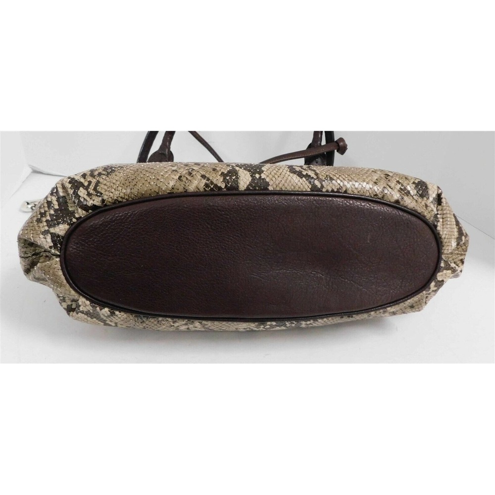 Brighton Python Snake‎ Embossed Brown Leather Sho… - image 5